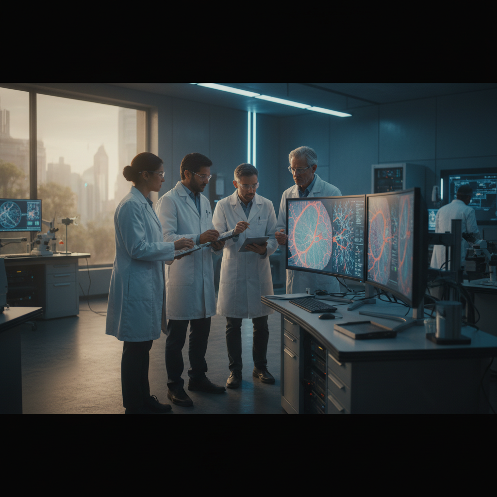 UAP-Visual eines modernen Forschungsteams in einem Augenlabor